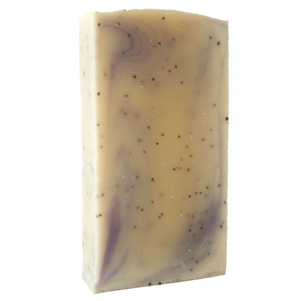savon saponifié à froid exfoliant lavandin et pavot, grand format