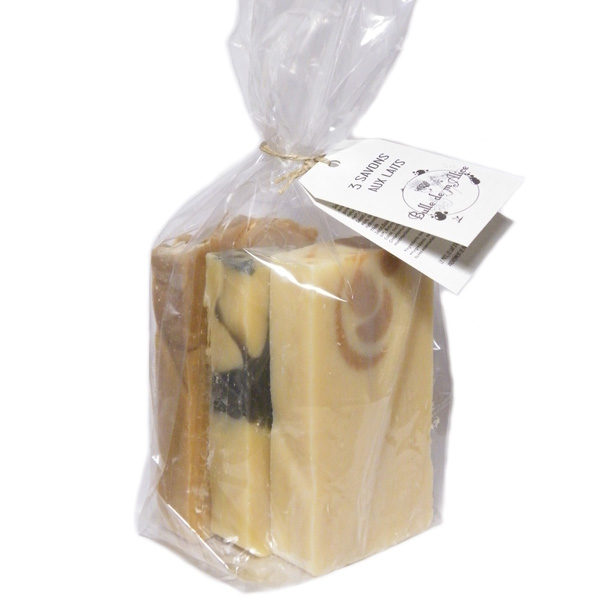 lot de 3 grands savons SAf au lait