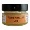 pot en verre de beurre de massage zen