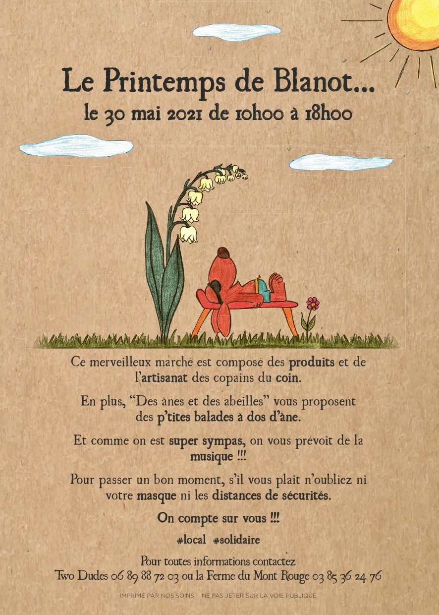 Lire la suite à propos de l’article Présence de la savonnerie Bulle de m&rsquo;Alice sur le marché de printemps de Blanot 30 mai 2021