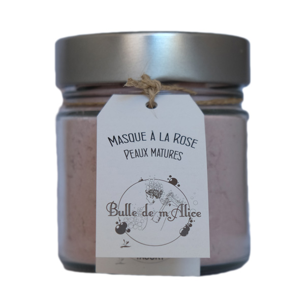 Pot en verre masque à la rose pour peaux matures