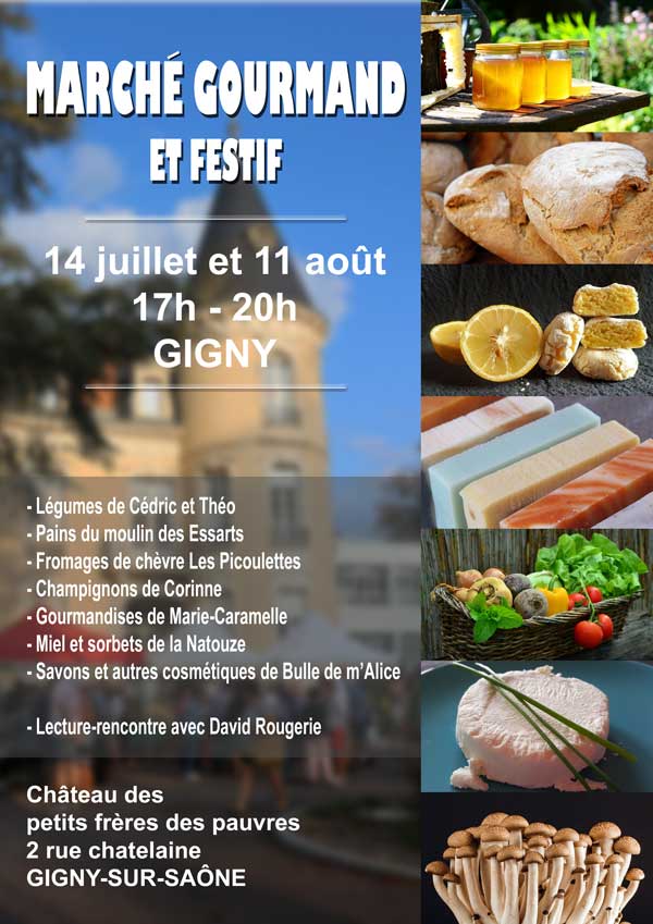 Vous consultez actuellement Marché festif et gourmand à Gigny-sur-Saône le 14/07/2022