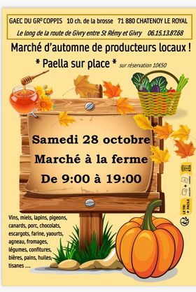 Lire la suite à propos de l’article Foire d&rsquo;automne du grand Coppis à Chatenoy-le-royal le 28/10/2023