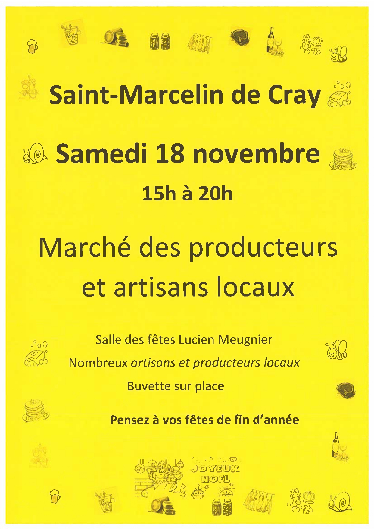 Lire la suite à propos de l’article Marché d&rsquo;hiver à Saint Marcelin de Cray le 18 novembre 2023