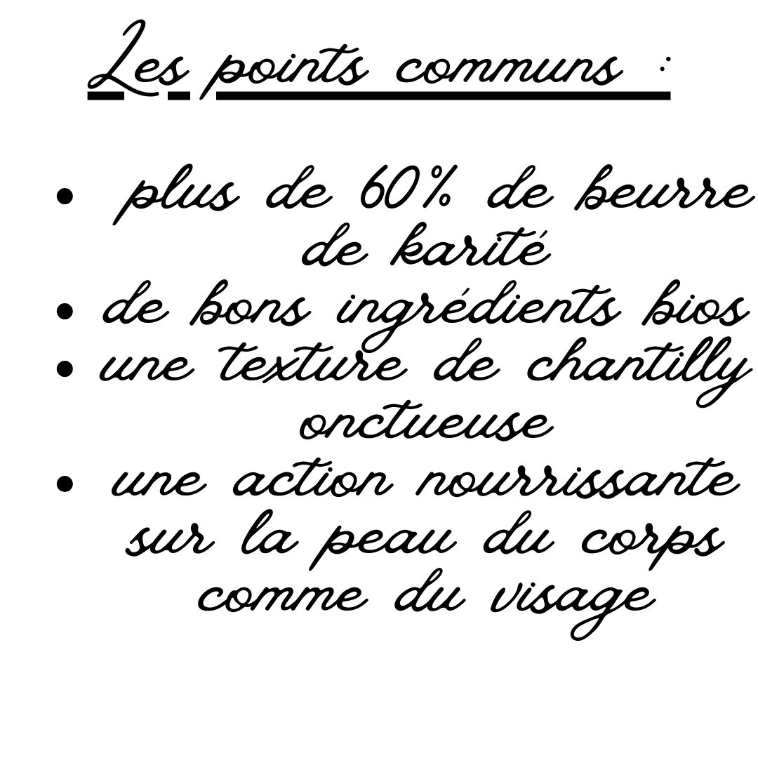 les points communs entre les différents nuages de karité