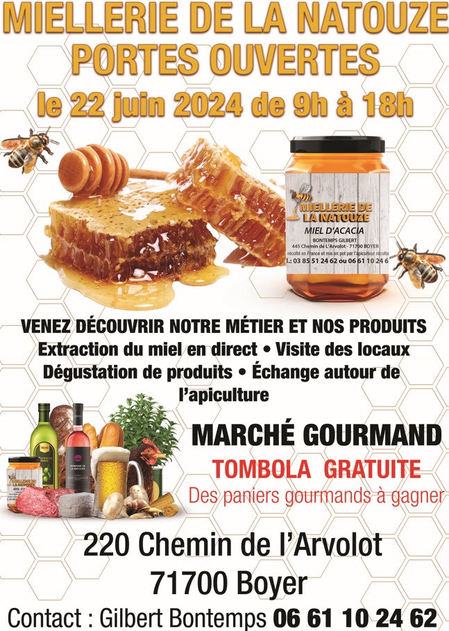 Lire la suite à propos de l’article Portes ouvertes de la miellerie de la Natouze le 22 juin 2024