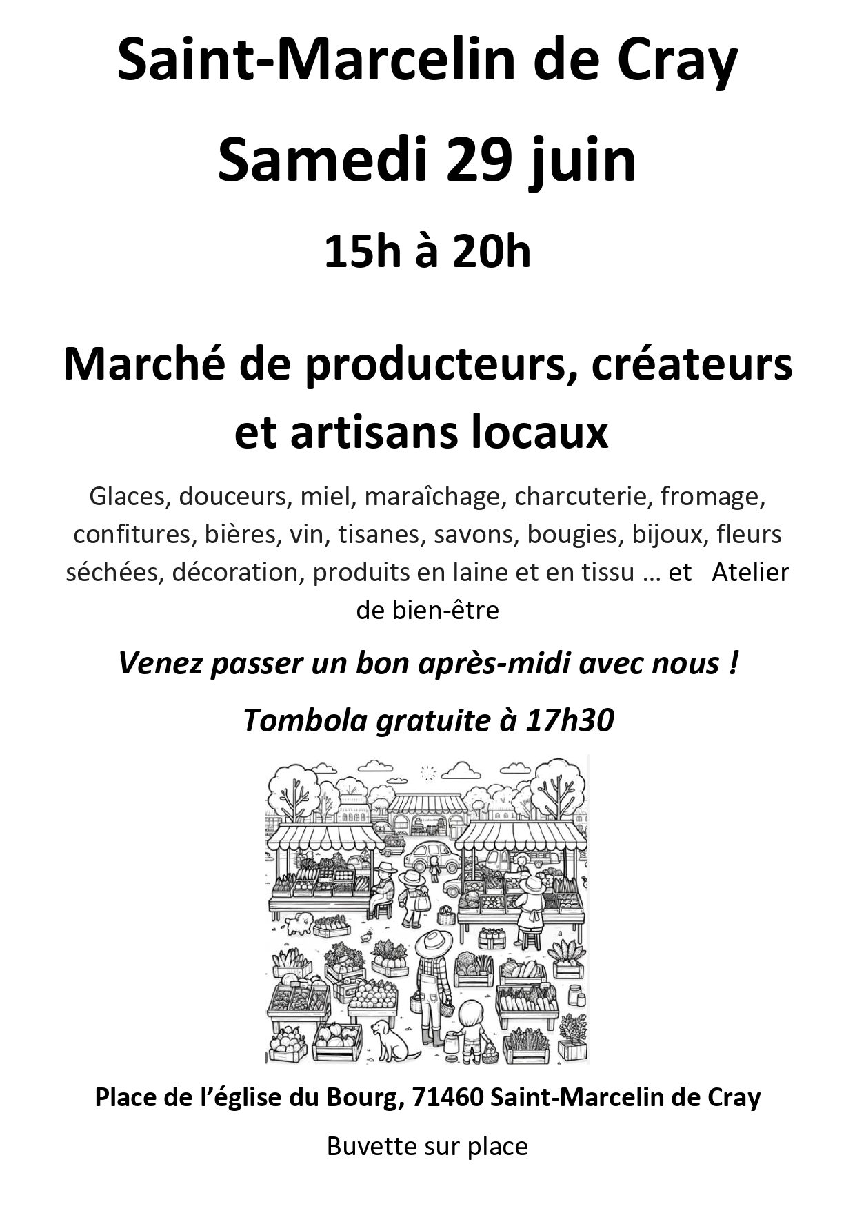 Vous consultez actuellement Marché de printemps à St Marcelin de Cray le 29 juin prochain