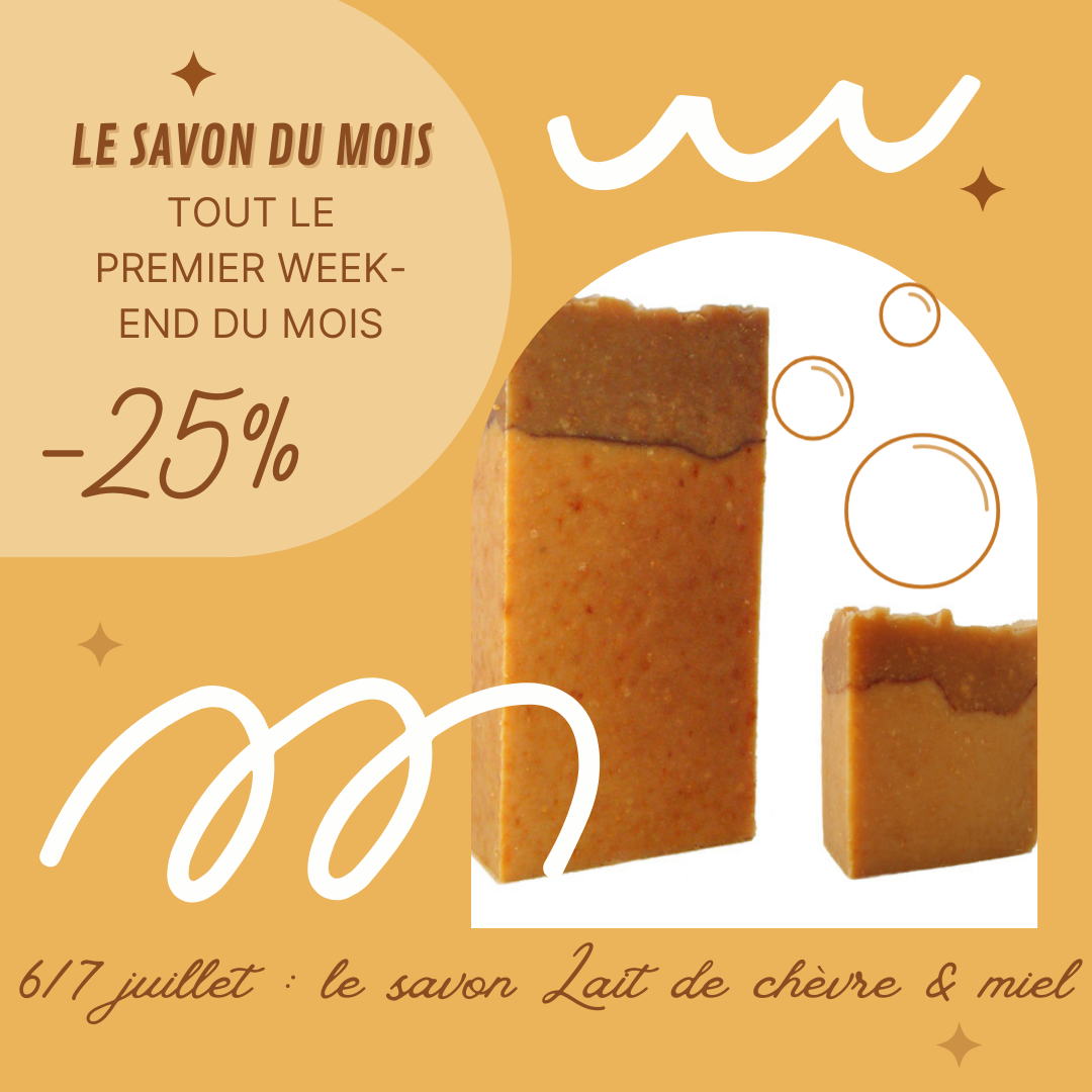 Lire la suite à propos de l’article 25% sur le savon Lait de chèvre & Miel