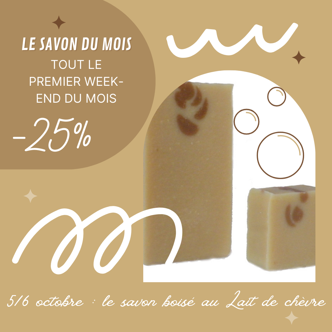 Lire la suite à propos de l’article 25% sur le savon Boisé au lait de chèvre