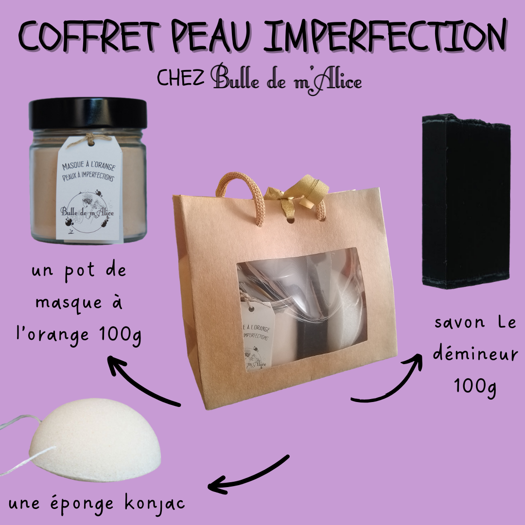 le contenu du coffret peau à imperfection