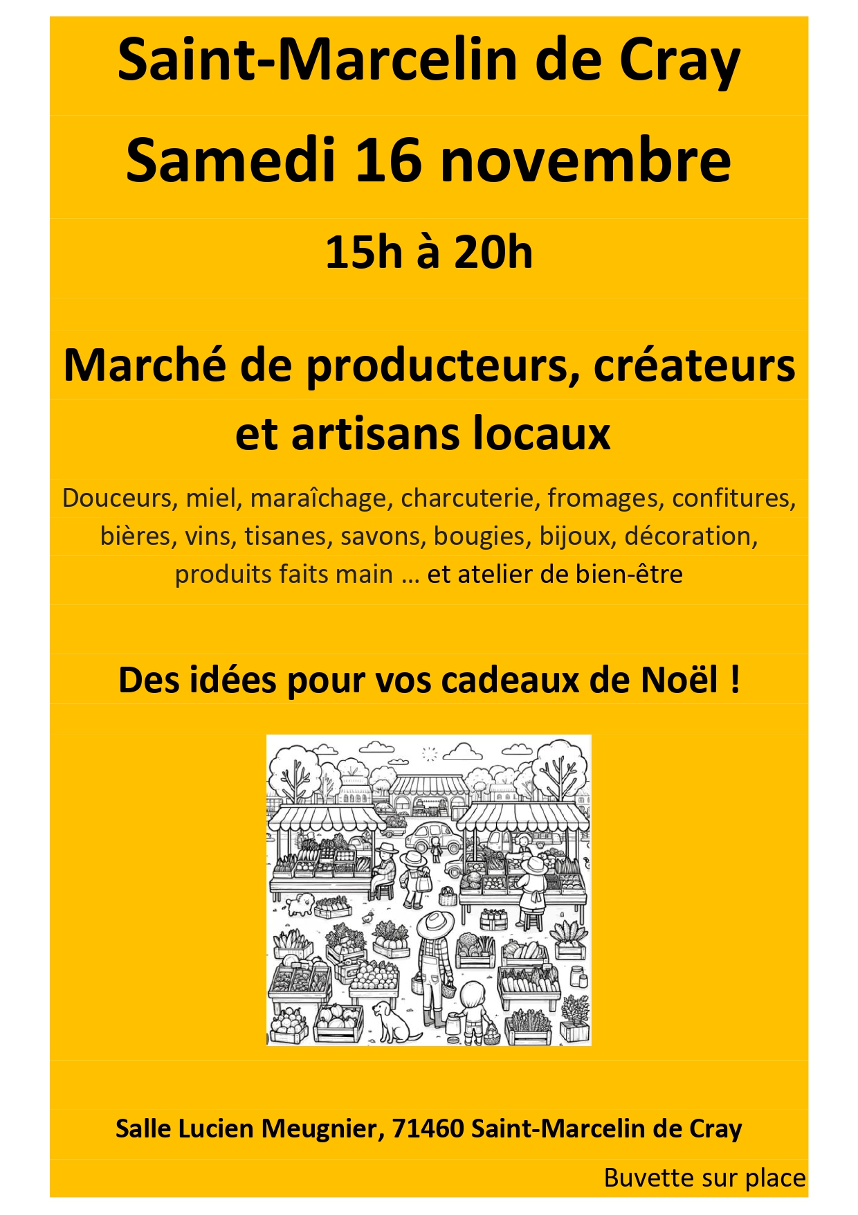 Lire la suite à propos de l’article Marché d&rsquo;hiver à St Marcelin de Cray le 16 novembre 2024