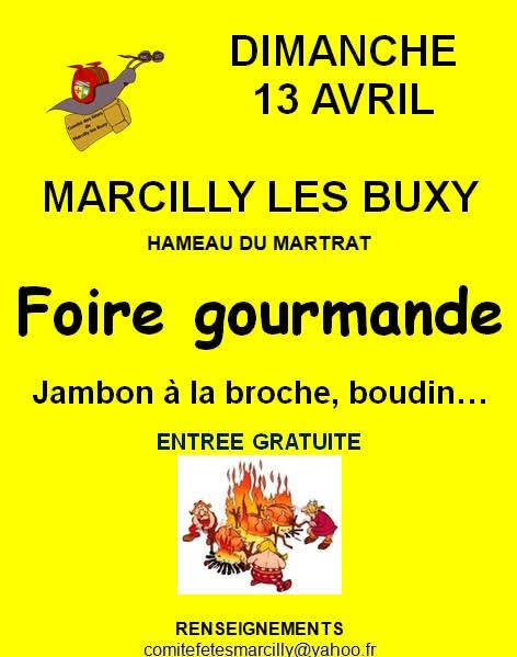 Lire la suite à propos de l’article Foire gourmande à Marcilly les Buxy le 13 avril