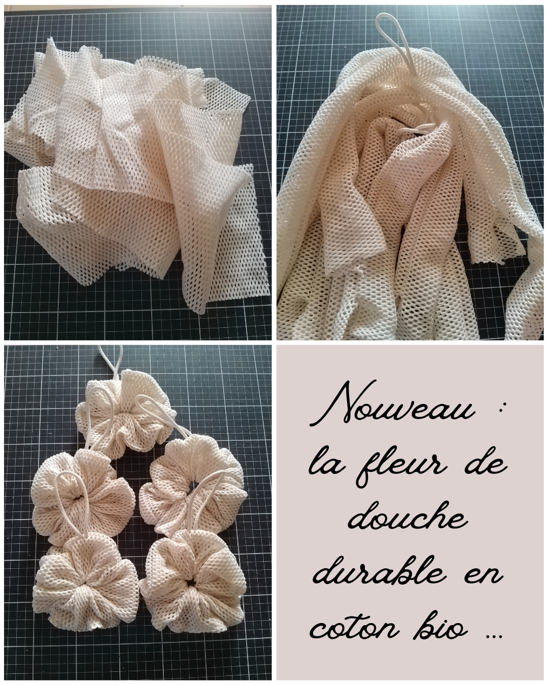 Lire la suite à propos de l’article Nouveau ! La fleur de douche durable, sans plastique, en coton bio