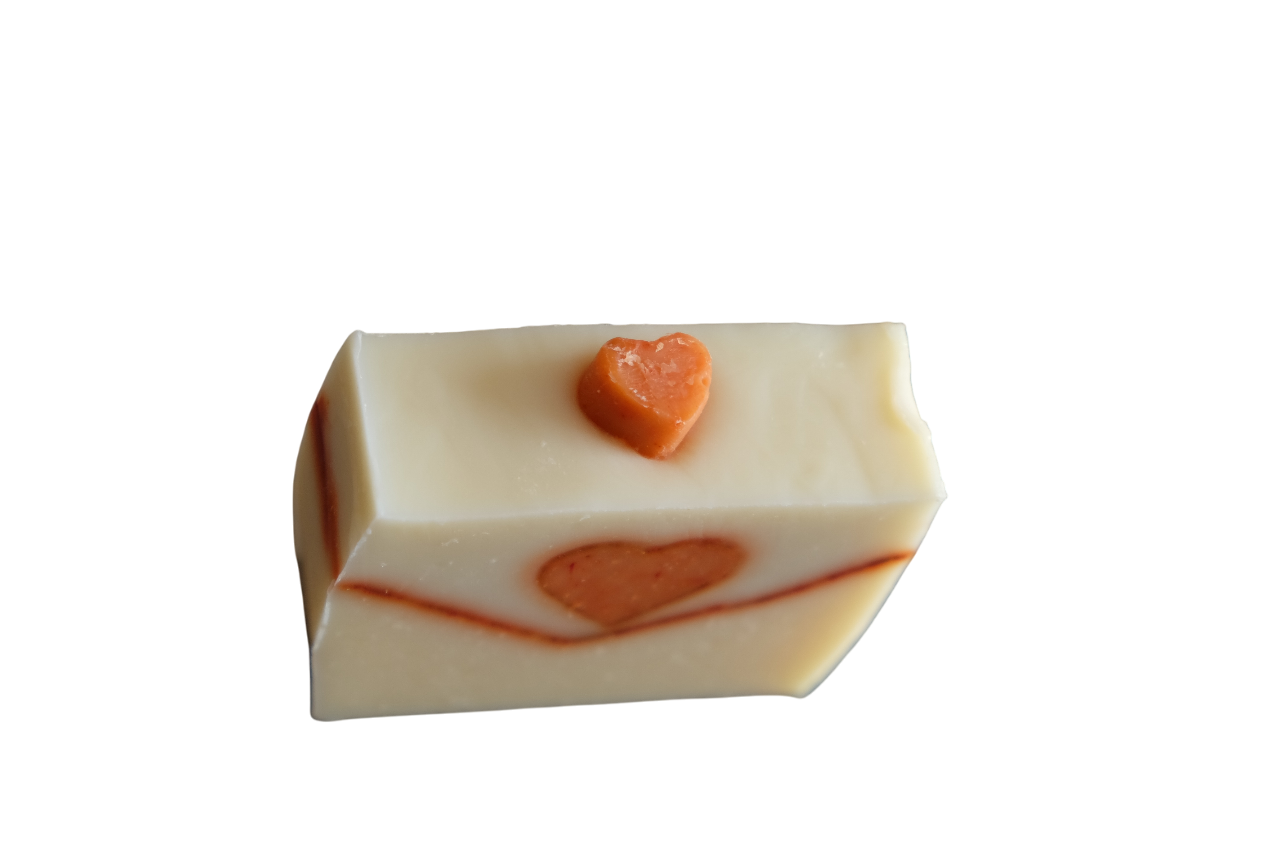 savon lettre d'amour vue de dessus