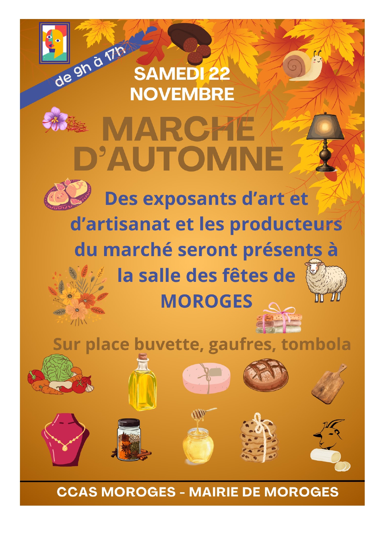 Lire la suite à propos de l’article Marché d&rsquo;automne à la salle des fêtes de Moroges le 22/11/25